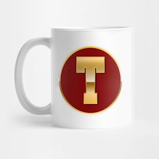 Gold letter T Mug